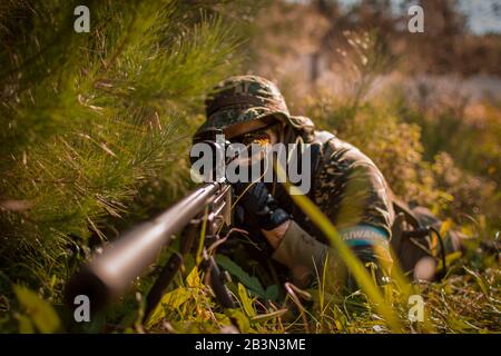 Airsoft foto in azione Foto Stock
