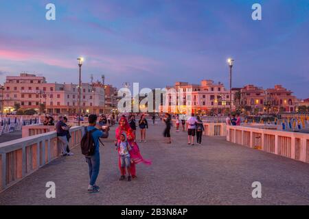 Molo del Lido di Ostia, Roma, Lazio, Italia, Europa Foto Stock