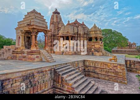 Vi Jagadambika (Tempio Di Jagadambika), Khajuraho Gruppo Di Monumenti, Patrimonio Dell'Umanità Dell'Unesco, Stato Del Madhya Pradesh, India, Asia Foto Stock