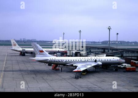 A Tupolev Tu-104b di Aeroflot a Londra Heathrow nel 1971 Foto Stock