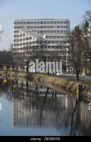 Shell-Haus, Reichpietschufer, Tiergarten di Berlino, Deutschland Foto Stock