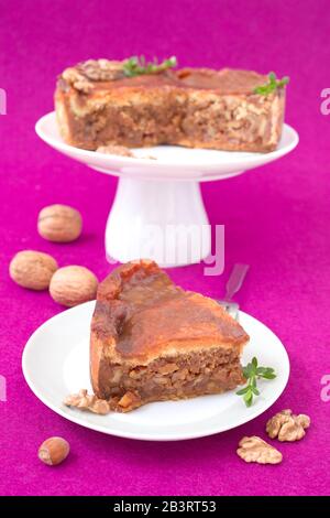 Torta di noci svizzera Foto Stock