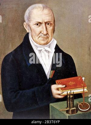 Alessandro VOLTA (1745-1827) fisico italiano, chimico e pioniere dell'elettricità Foto Stock