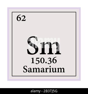Il samario Tavola Periodica degli Elementi illustrazione vettoriale EPS 10. Illustrazione Vettoriale