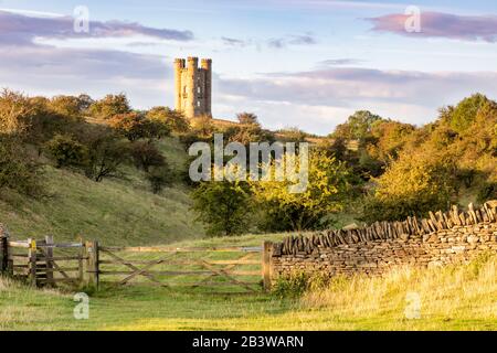 The Broadway Tower - una torre folly, vicino a Broadway, Worcestershire, Inghilterra, Regno Unito Foto Stock