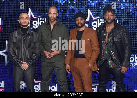 La Foto Deve Essere Accreditata ©Su Alpha Press 079965 05/03/2020 Jls Aston Merrygold, Marvin Humes, Jonathan Jb Gill E Oritse William The Global Awards 2020 A Eventim Apollo Hammersmith London Foto Stock