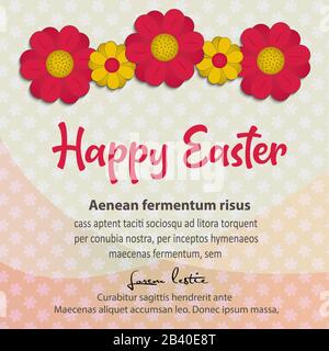 Fiori biglietto d'auguri, pasqua per congratulazioni, fiori vettore sfondo Illustrazione Vettoriale