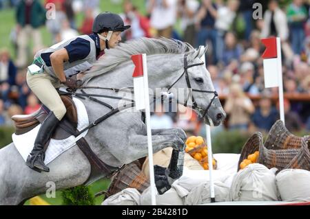 Peter Tersgov Flarup (Den) In Sella A Silver Ray - World Equestrian Games, Aachen, - 26 Agosto 2006, Eventing Cross Country Foto Stock