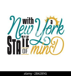 New York Quotes e Slogan buono per Tee. Con Uno Stato D'Animo Di New York. Illustrazione Vettoriale