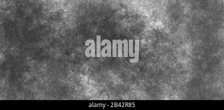 Moderno sfondo dipinto in colori bianco e nero. Pennellate di vernice casuali monocromatiche su tela. Illustrazione contemporanea Foto Stock