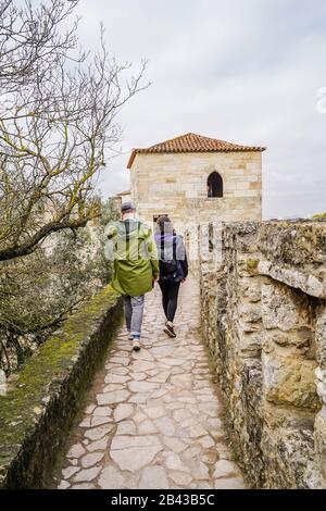 Castello di São Jorge, un castello storico nella capitale portoghese di Lisbona, situato nella freguesia di Santa Maria Maior Foto Stock