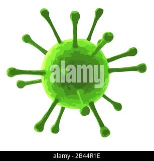 corona virus polmonite verde infezione virale illustrazione medica Foto Stock