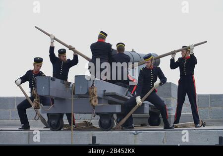 Kanone, Fort Henry, Kingston, Kanada Foto Stock