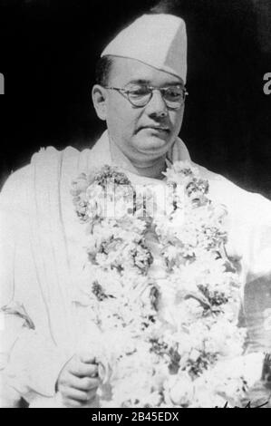 Netaji Subhas Chandra Bose, Subhas Chandra Bose, India, Asia, anni '30, vecchia immagine del 1900 vintage Foto Stock