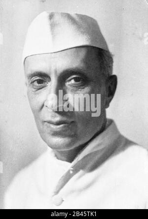 Jawaharlal Nehru, attivista indiano per l'indipendenza, combattente per la libertà, primo primo primo Ministro dell'India, 1945, vecchia immagine del 1900 Foto Stock