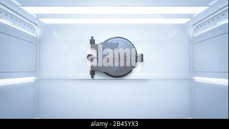 vault interno 3d rendering con sportello sbloccato Foto Stock