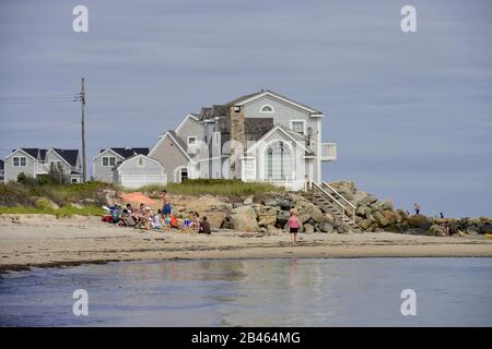 Strandhaeuser, Dennis Port, Cape Cod, Massachusetts, Stati Uniti / Strandhäuser Foto Stock