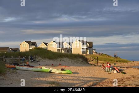 Strandhaeuser, Dennis Port, Cape Cod, Massachusetts, Stati Uniti / Strandhäuser Foto Stock