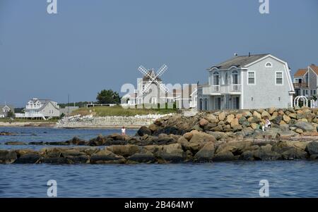 Strandhaeuser, Dennis Port, Cape Cod, Massachusetts, Stati Uniti / Strandhäuser Foto Stock