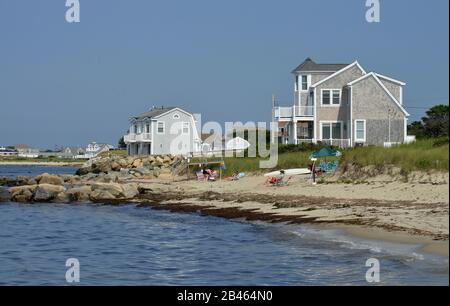 Strandhaeuser, Dennis Port, Cape Cod, Massachusetts, Stati Uniti / Strandhäuser Foto Stock