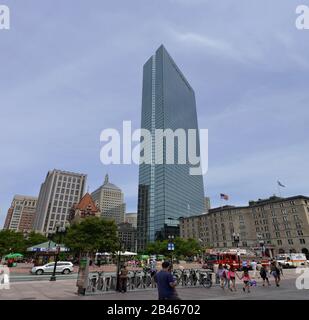 John Hancock Tower, Copley Square, Boston, Massaschusetts, STATI UNITI D'AMERICA Foto Stock