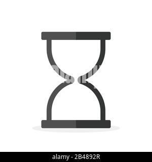 Icona della clessidra in stile piatto. Icona vetrata isolata. Illustrazione del vettore. Icona ora o orologio. Illustrazione Vettoriale