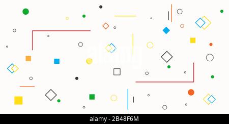 Sfondo geometrico astratto. Sfondo vettoriale con elementi lineari. Sfondo geometrico dinamico colorato. Illustrazione Vettoriale