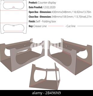 Visualizza vettore di taglio stampo per imballaggio Box Illustrazione Vettoriale