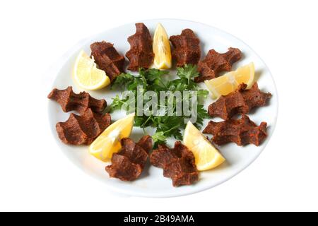 Polpette crude / CIG kofte / cucina turca Foto Stock