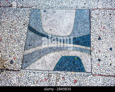 Terrazzo Tile Artwork, l'Avana, Cuba Foto Stock