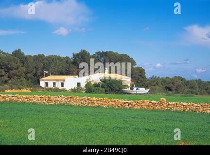 Casa di campagna tradizionale. Formentera, Isole Baleari, Spagna. Foto Stock