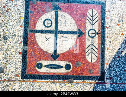 Terrazzo Tile Artwork, l'Avana, Cuba Foto Stock