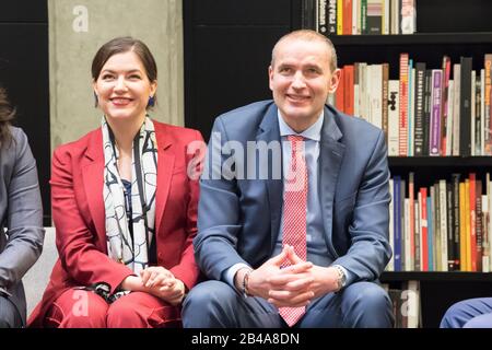 Guðni Jóhannesson, presidente dell'Islanda, ed Eliza Reid, Prima Signora d'Islanda, durante la loro visita a Danzica, Polonia. Marzo 4th 2020 © Wojciech St Foto Stock