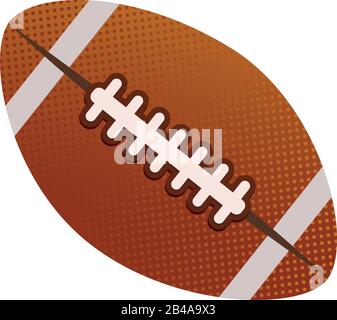 Illustrazione della palla di rugby, con vettore sfondo bianco Illustrazione Vettoriale