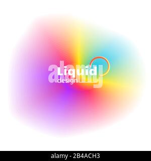 Forma astratta liquida vibrante su sfondo bianco. Banner fluido. Illustrazione Vettoriale