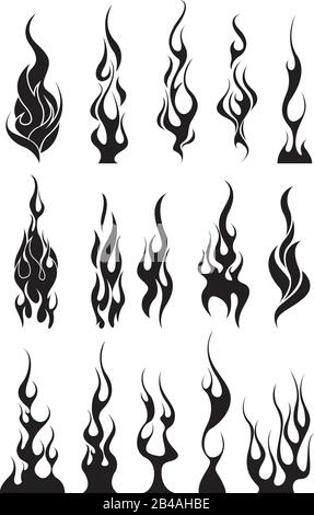 Illustrazione delle fiamme, con vettore di sfondo bianco Illustrazione Vettoriale