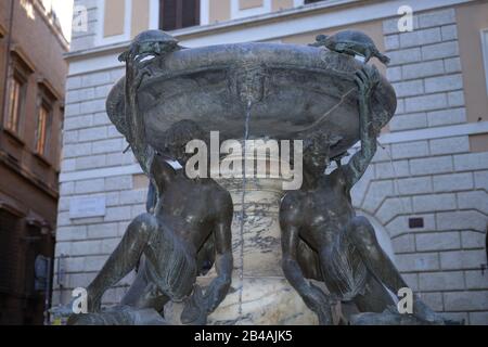 Schildkroetenbrunnen, Piazza Mattei, Rom, Italien Foto Stock