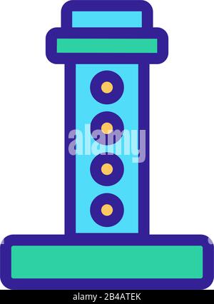 vettore icona martinetto idraulico. Illustrazione del simbolo del contorno isolato Illustrazione Vettoriale