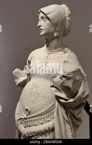 Francia, Mosa, Saint Mihiel, Museo d'Arte Sacra, statua di Santa Elisabetta attribuita allo scultore Ligier Richier (16th secolo) Foto Stock