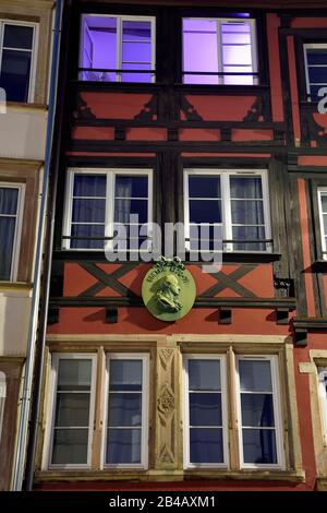 Francia, Bas Rhin, Strasburgo, città vecchia dichiarata Patrimonio dell'Umanità dall'UNESCO, casa dove Goethe visse nel 1770-1771 a 36 rue du Vieux-Marché-aux-Poissons Foto Stock