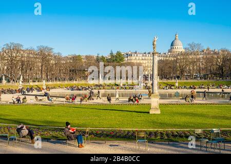France, Paris, the Luxembourg garden in winter Foto Stock