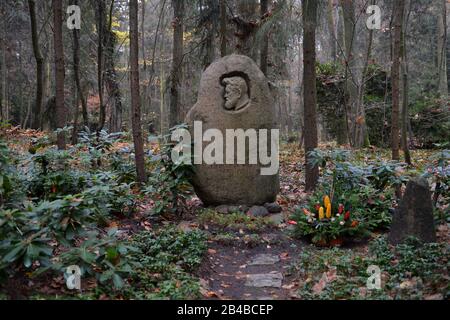 Grab Heinrich Zille, Suedwestkirchhof, Bahnhofsstrasse, Stahnsdorf, Brandeburgo, Deutschland / Südwestkirchhof Foto Stock