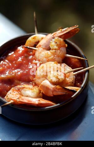 Grande Bbq Messicano Shrimp Foto Stock