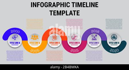 Illustrazione Di Modern Business infografica colorata con titolo, elementi, creatività, forme - vettore Illustrazione Vettoriale
