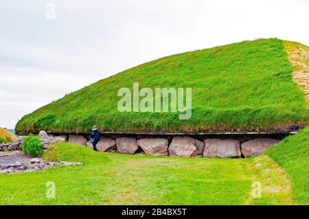 Knowth sito preistorico, County Meath, Irlanda Foto Stock