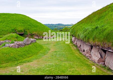 Knowth sito preistorico, County Meath, Irlanda Foto Stock