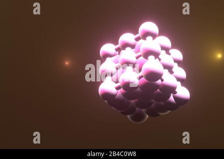 Stile astratto inter-bloccato molecola di sfera, per pagina web, disegno grafico, texture, sfondo. Rendering 3D. Foto Stock
