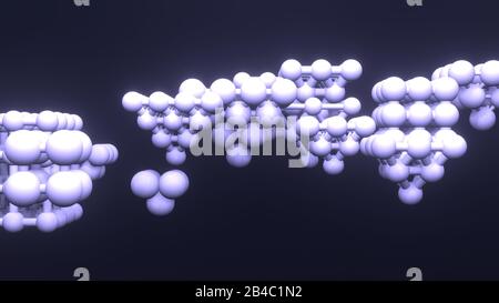 Stile astratto inter-bloccato molecola di sfera, per pagina web, disegno grafico, texture, sfondo. Rendering 3D. Foto Stock