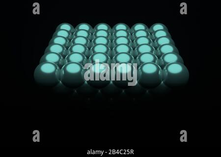 Stile astratto inter-bloccato molecola di sfera, per pagina web, disegno grafico, texture, sfondo. Rendering 3D. Foto Stock