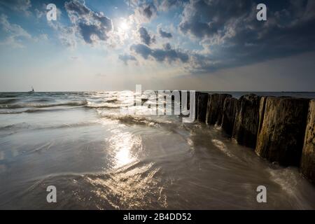 Mar Baltico, groynes Foto Stock